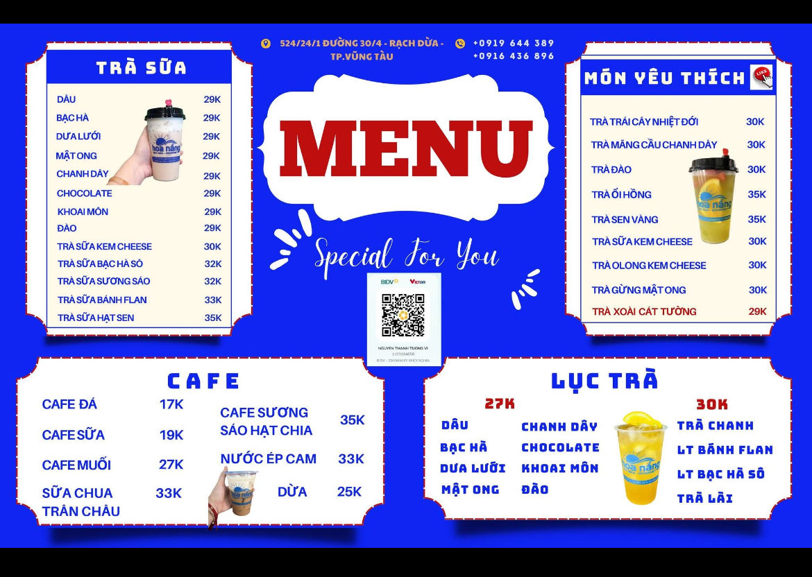 Read more about the article Menu Trà Sữa Hoa Nắng – Giá Yêu Thương, Vị Yêu Luôn!